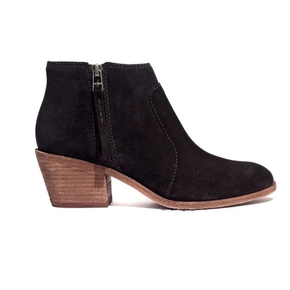 Madewell Janice Suede Black Booties Size 7 1/2 - Picture 2 of 13